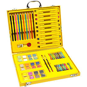 Художній набір для малювання в дерев'яній валізі 84 предмети, Набір комплект юного художника "G Duck" KNZ