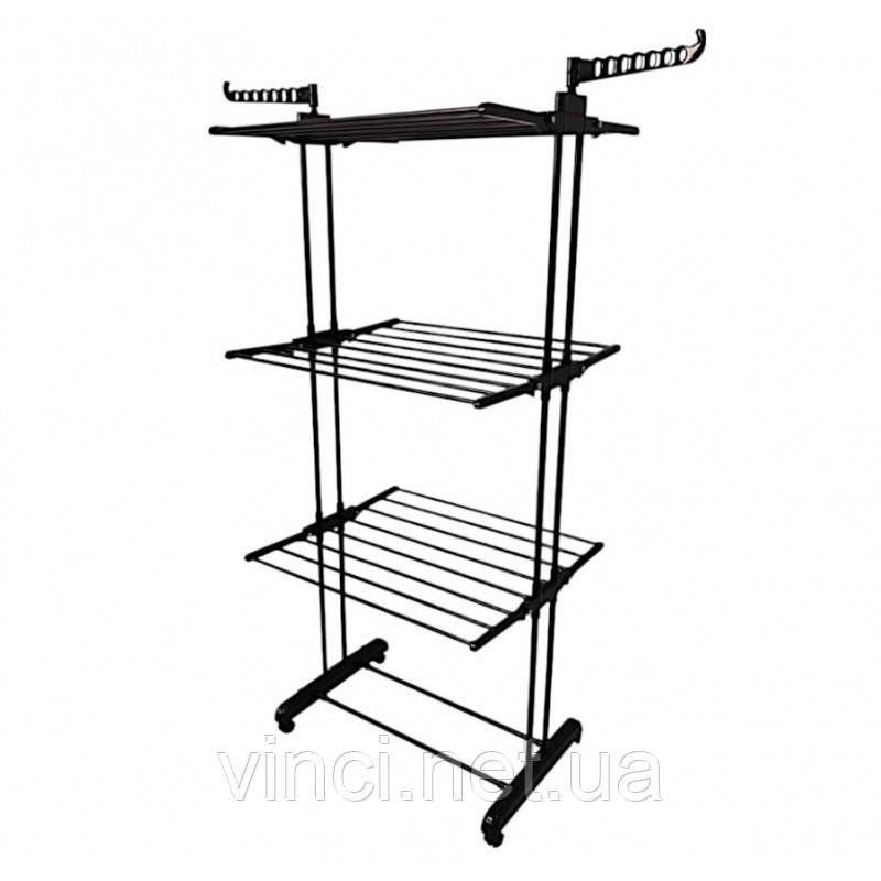 Сушарка для одягу до 40кг SU02CZ ЧОРНА Велика вертикальна складна сушка для білизни Сушка Сушилка, фото 1