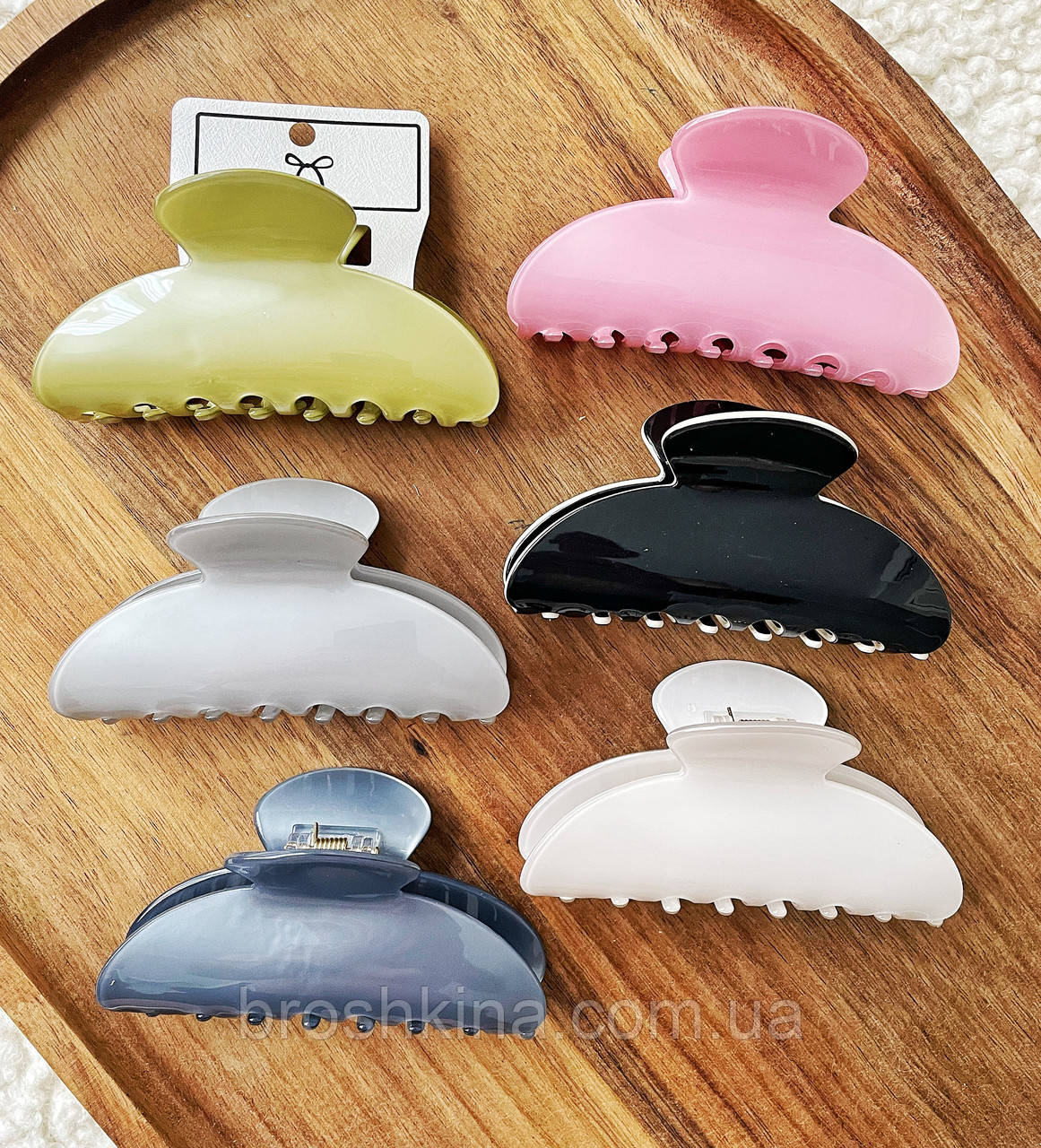 Краби для волосся оптом 9,5*5 см 6 шт/уп ФРАНЦУЗЬКИЙ ПЛАСТИК, фото 1