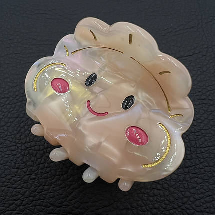 Краб для волосся дитячий міцний французький пластик хмарко розмір 5.5 см висота 4.5 см, фото 1