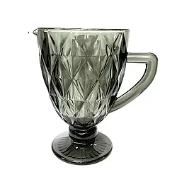 Глечик з кольорового сірого скла  Кристал 1100 мл