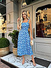Сарафан жіночмй літій СОФТ р.42-48 приталений зі шнурівкою на спинці СИНІЙ 1671, фото 4