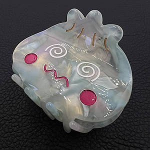 Краб для волосся дитячий міцний французький пластик хрюшка котик хмарка розмір 5.5 см висота 4.5 см