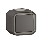 PLEXO Перемикач 10А накладний, колір Антрацит