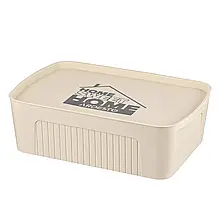 Коробка з кришкою для зберігання Ardesto 45.5х31х14 см, 13 л, пластик PP, бежевий ARHC2513B