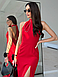 Витончене чарівне приталене вечірнє плаття без рукавів, червоне, фото 5