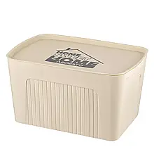 Ящик із кришкою для зберігання Ardesto 45.5х31х24.5 см, 23 л, пластик PP, бежевий ARHC2523B