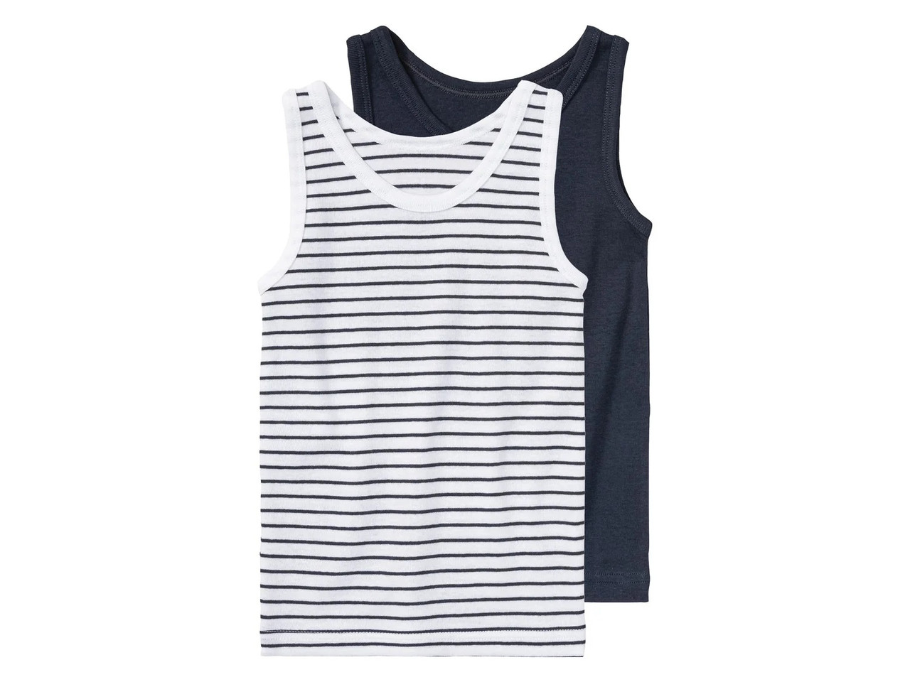 Майка для хлопчика lupilu, 2 шт., зріст 122-128 (6-8 років), колір білий, синій