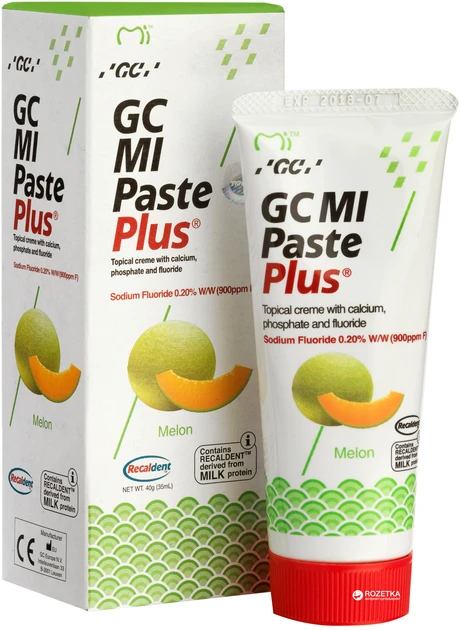 Тус мусс крем для зубів з фтором GC Mi Paste Plus Melon 35 мл, фото 1