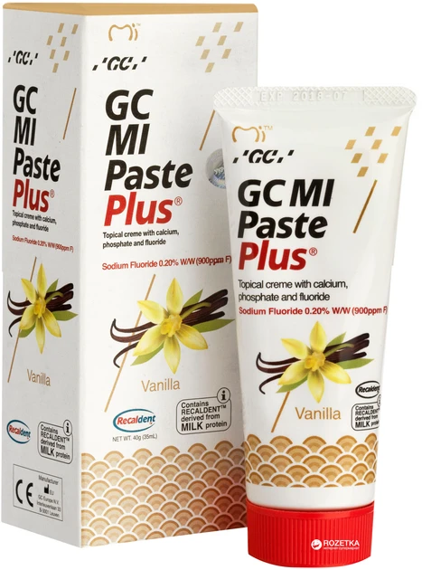 Тус мусс крем для зубів з фтором GC Mi Paste Plus Vanilla 35 мл, фото 1