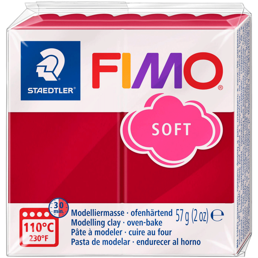Пластика Soft, Вишнева, 57 г, Fimo, фото 1