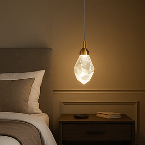 Стильний Led підвісний світильник у формі прозорого кришталю ALG 2335/1GD