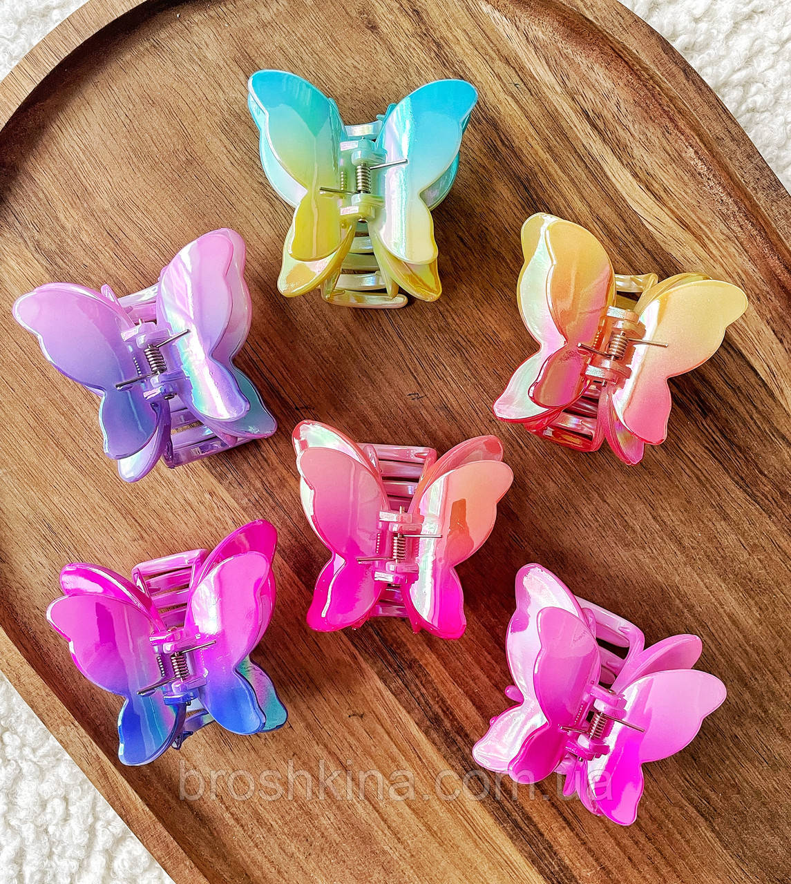 Краби для волосся оптом 7*6,5*4 см 12 шт/уп ПЛАСТИК МЕТЕЛИКИ, фото 1