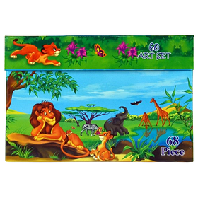 Художній набір для малювання у валізі 68 предметів, комплект юного художника "Джунглі" KNZ