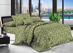 Бязь євро комплект постільної білизни розмір 200х215 см малюнок красиві квіти