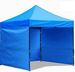 Садовий намет тент розсувний розміром 3x3 м SP-003 синій RA7764+ 3 бічні стінки в комплекті