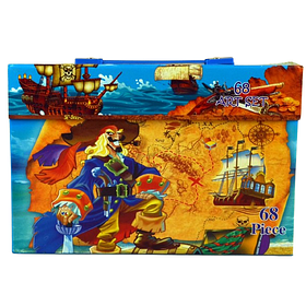 Художній набір для малювання у валізі 68 предметів, комплект юного художника "Пірати" KNZ