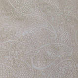 Плащова тканина лаке з флоковим принтом бежева, фото 3