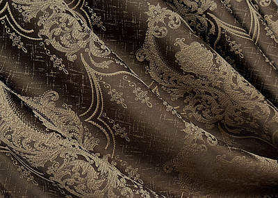 Шторна тканина парча. Колір коричневий з карамельним. Код 1772ш