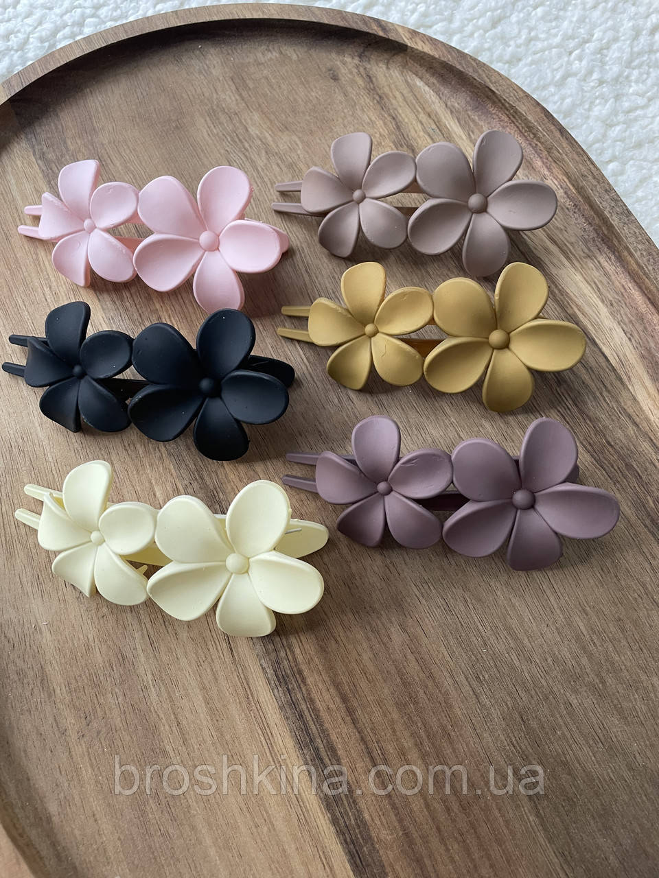 Заколка качечка для волосся оптом 11 см 12 шт./пач. КВІТИ МАТОВІ, фото 1