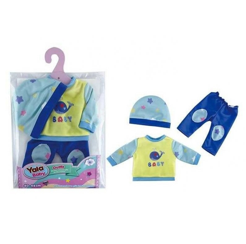 Одяг для ляльок шапочка, кофтинка, штанці, в пакеті (YLC 240 F), фото 1