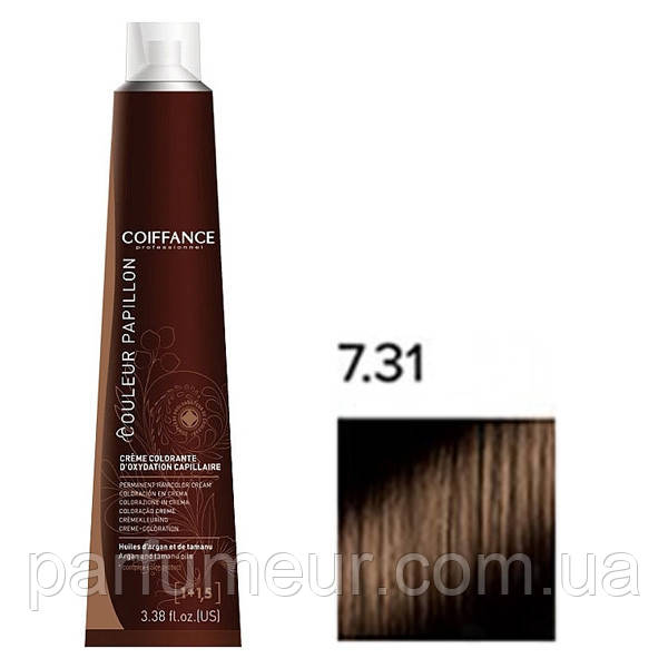 Coiffance Couleur Papillon Стійка крем-фарба для волосся 7.31 золотисто-попелястий блонд, фото 1