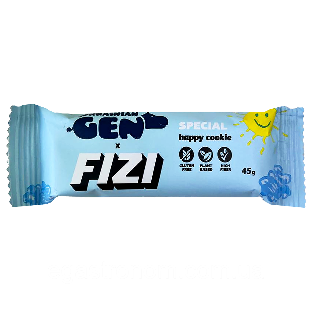Батончик вівсяні пластівці, яблуко та кориця (без цукру) Фізі Fizi Happy cookie 40g 10шт/ящ (Код: 00-00017905), фото 1
