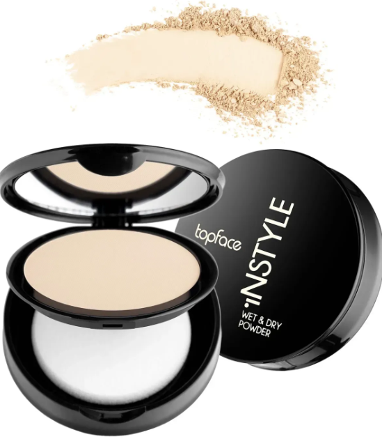 Компактна пудра для обличчя TopFace Istyle Wet & Dry PT261 No001 Слонова кістка 10 г, фото 1