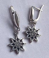 "Алатир Щит 2" сережки на англ. замках з срібла 925-ої проби