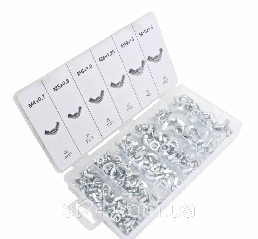 Набір гайок баранчиків M4, M5, M6, M8, M10/150 шт. ASTA A-TC548, фото 1
