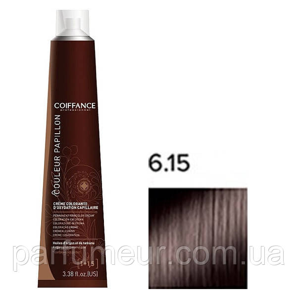 Coiffance Couleur Papillon Стійка крем-фарба для волосся 6.15 попелястий махагон темно-русявий, фото 1