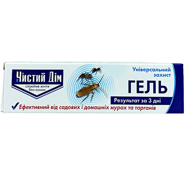 Шприц-гель для знищення тарганів і мурах "Чистий Дім" 20 мл, 1/50