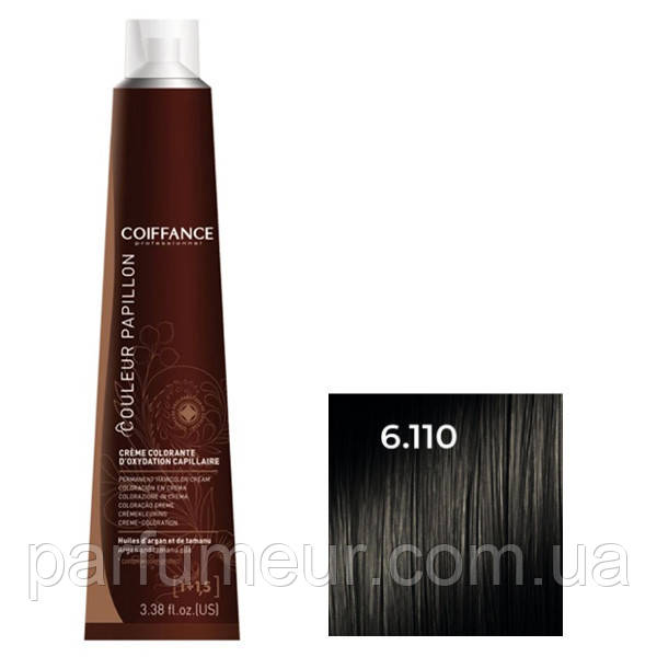 Coiffance Couleur Papillon Стійка крем-фарба для волосся 6.110 темний iнтенсивний попелястий блонд, фото 1