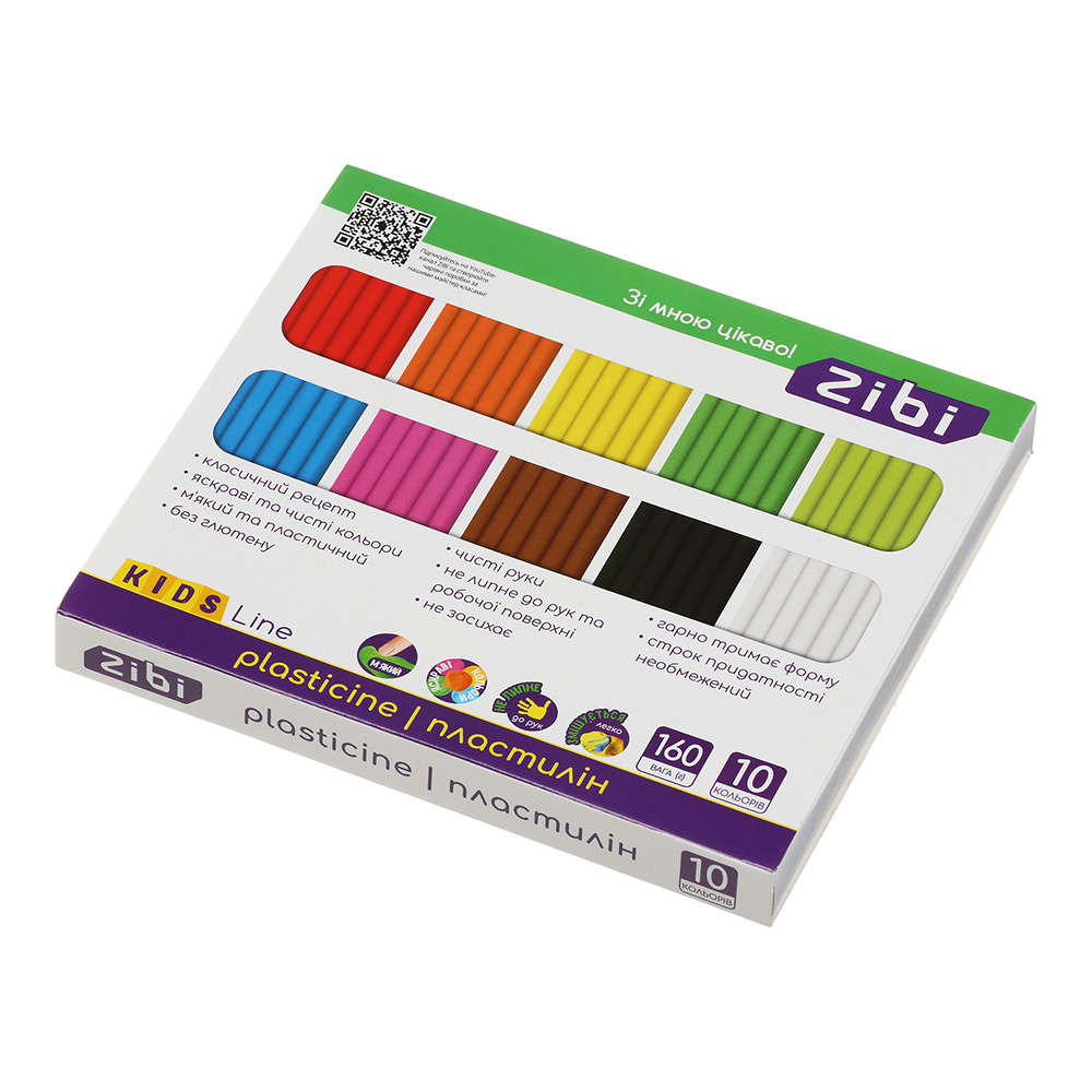 Пластилін ZiBi 10 кольорів 160 г (ZB.6273), фото 1