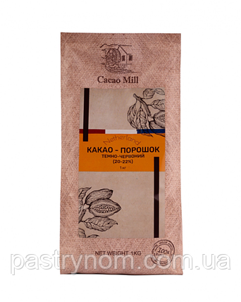 Какао-порошок темно-червоний 20-22% Cacaomill 1 кг, фото 1