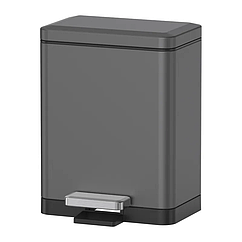 Відро для сміття з плавним закриттям прямокутне Koer TC-010315-07 15 л колір графіт (KR5604)