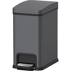 Відро для сміття з плавним закриттям прямокутне Koer TC-010108-07 8 л колір графіт (KR5591)