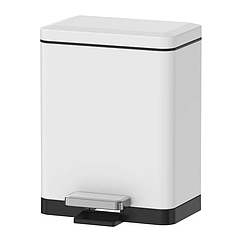 Відро для сміття з плавним закриттям прямокутне Koer TC-010306-08 6 л колір білий (KR5601)