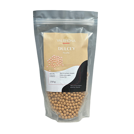 Кульки хрусткі у білому шоколаді Dulcey 35% Valrhona 250 г, фото 2