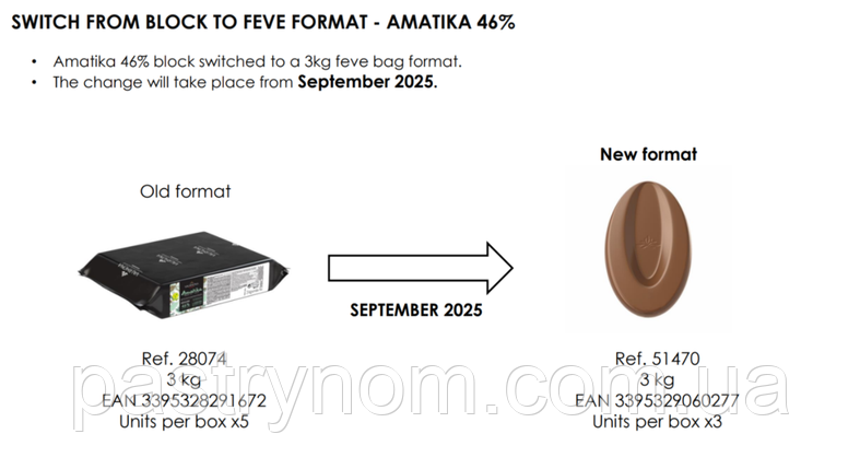 Шоколад молочний Amatika 46% Valrhona 3 кг, фото 3