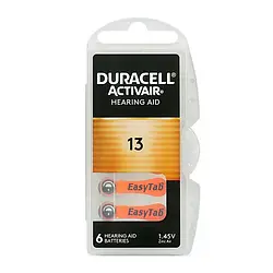 Батарейки Duracell Activair 13 (PR48) для слухового апарату, 6 шт