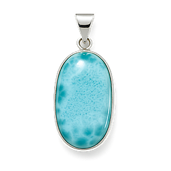 Ларімар срібний кулон, 0155ПЛ