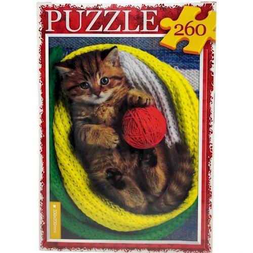 ПАЗЛИ 260 ЕЛЕМЕНТІВ "КОТЕНОК З КЛУБОЧКОМ", фото 1