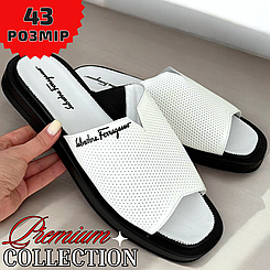 Шльопанці Жіночі шкіряні на повну широку ногу великого розміру 43 від виробника