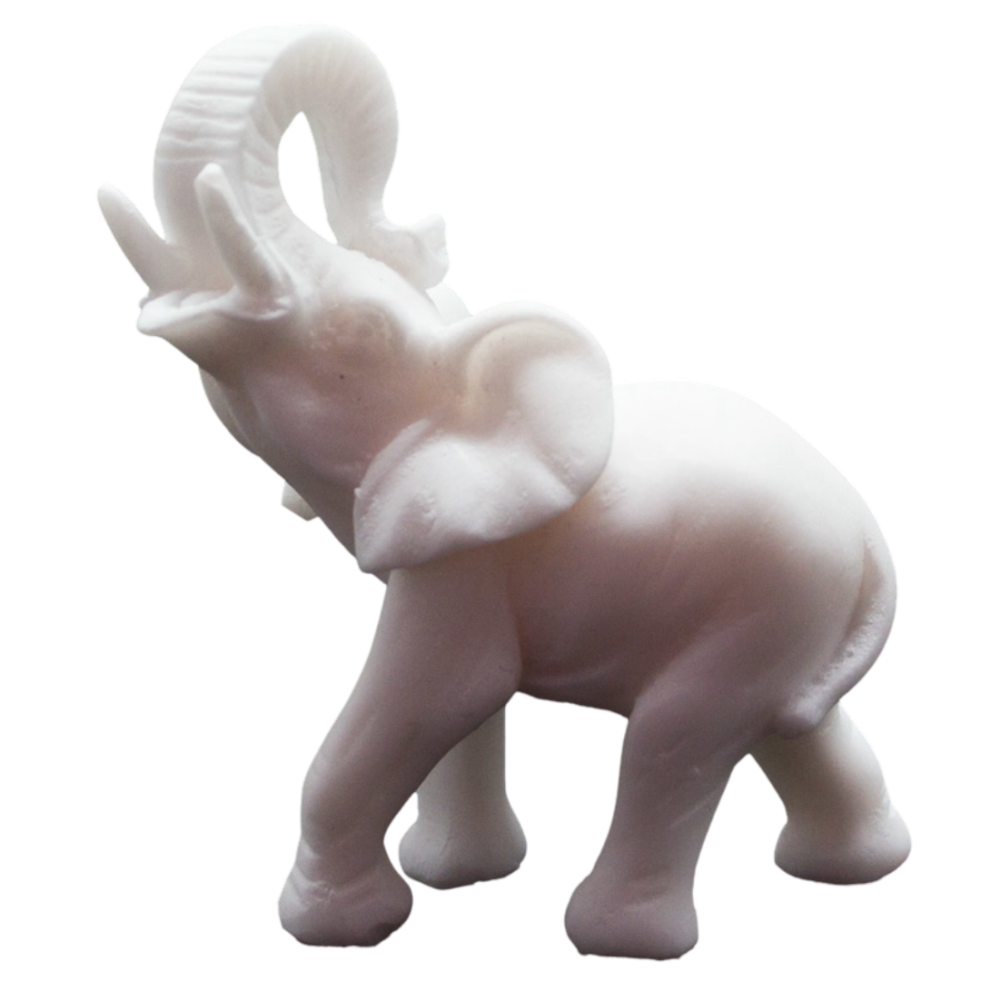 Фігурка статуетка з природного мінералу алебастр Maska Слон, h-8,5 см, фото 1