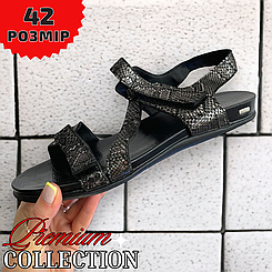 Жіночі босоніжки великого розміру 42 шкіряні на середню та повну ногу, жіноче взуття великих розмірів