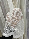 Тюль арка мармур 3 м х 1,75 м теплий білий жакард, фото 3