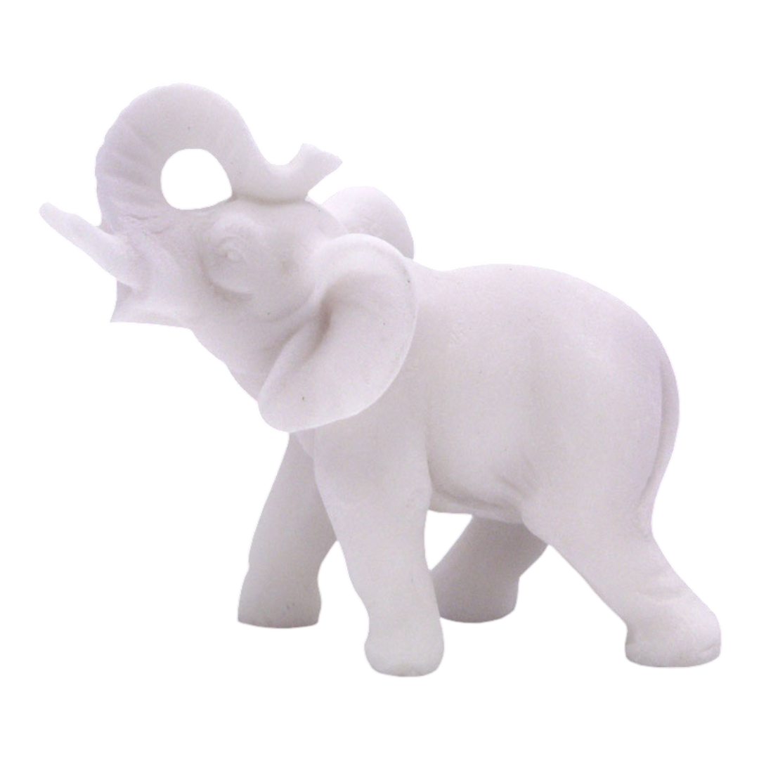 Фігурка статуетка з природного мінералу алебастр Maska Слон, h-7 см, фото 1