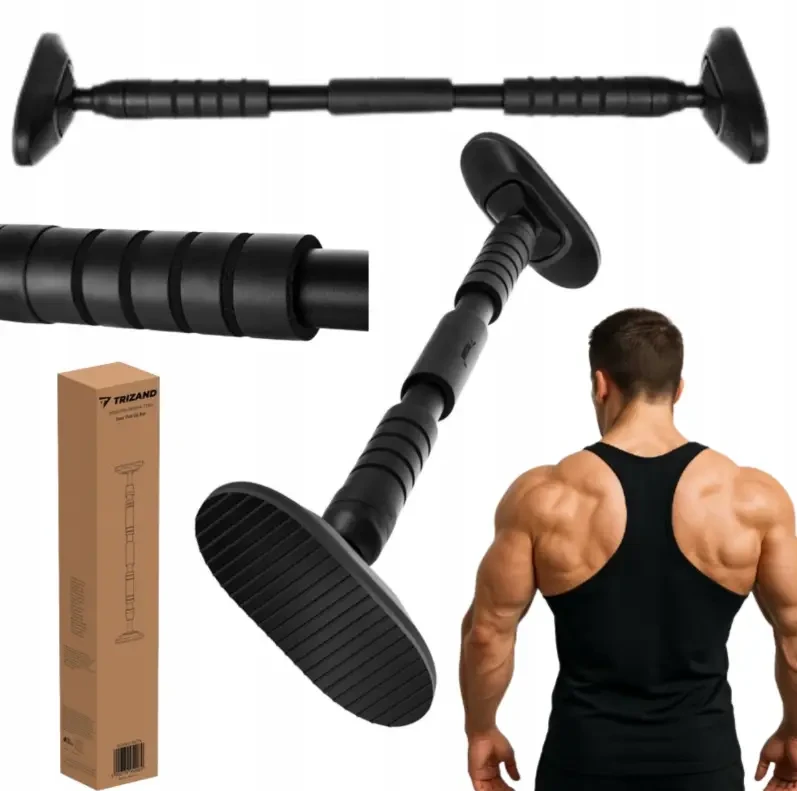 Турнік Trizand 24784 (70–100 см, до 180 кг) — розсувний турнік без свердління для дому, фото 1