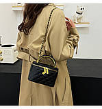 Жіноча сумка-косметичка 1032 Vanity Bag крос-боді чорна, фото 8